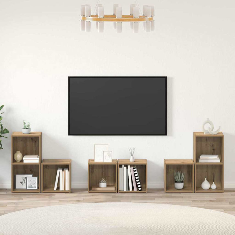 TV Cabinet Set 6 Pcs 37 X 35 X 72 Cm, Artisan Oak