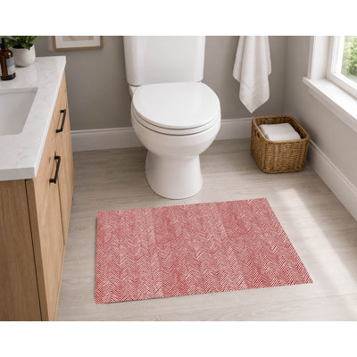 Tapis de toilette rectangulaire antidérapant à chevrons
