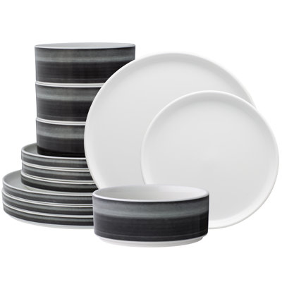 Noritake Colorstax Ombre 12-Piece Dinnerware Set, Service for 4