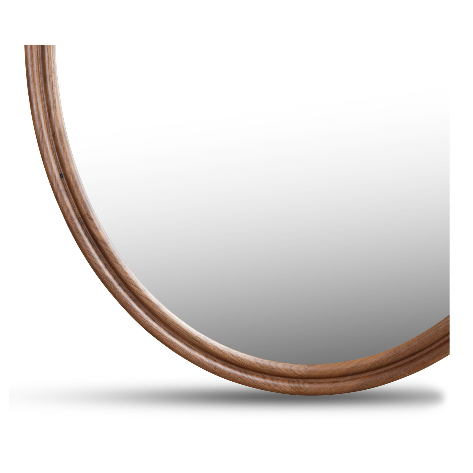 48" Walnut Accent Mirror, 40" x 32", Oval, Wanut