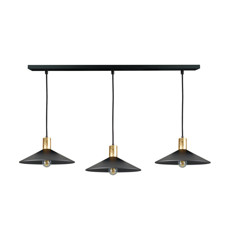 3 - Light Matte Black Dome Pendant, Black