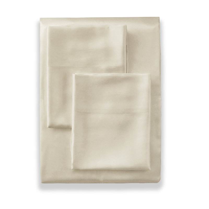 Charmeuse Silk Sheet Set, Pumice , Queen Sheet Set with 2 Pillowcases