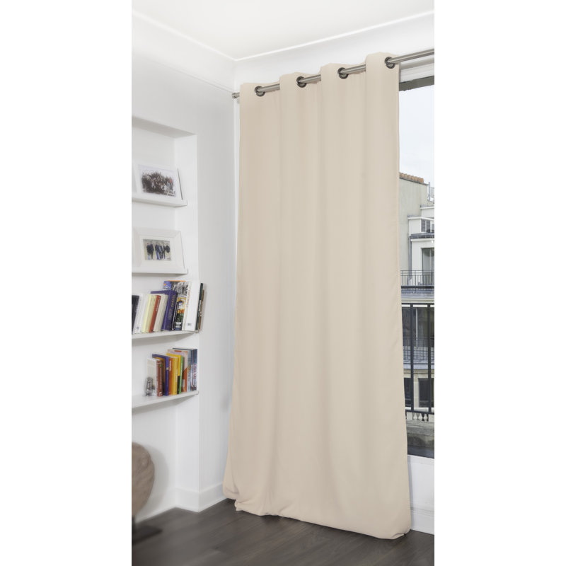 Rauseo Blackout Curtain Single Panel, Light beige