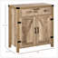 Buffet Farmhouse avec porte de grange, tablette réglable et tiroir pour un rangement polyvalent et un charme rustique