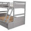 Lit simple superposé au dessus d'un lit double avec rangement - Gris (OLD SKU: LP000022AAE)-1959618680