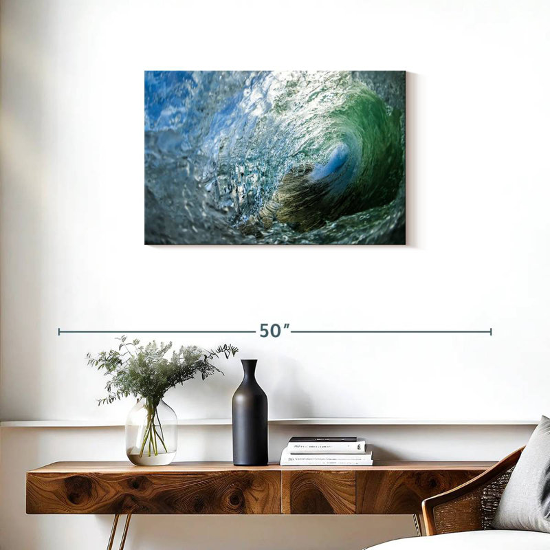 Gillard à l'intérieur de la vague océanique, H 20 po x l 30 po