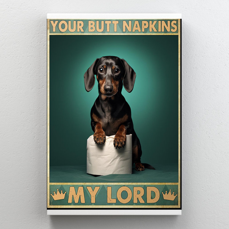 Dachshund vos fesses serviettes My Lord, H 36 po x l 24 po x P 1,25 po