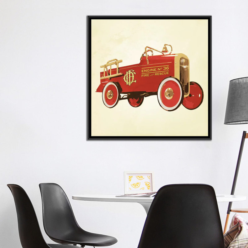 Art sur toile Albree Modern Fire 36, H 37 po x l 37 po x P 1,5 po, Toile avec cadre noir, Non mat