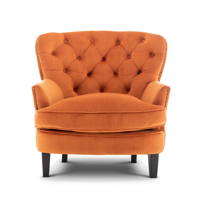 Higgenbotham Armchair, Orange Velvet