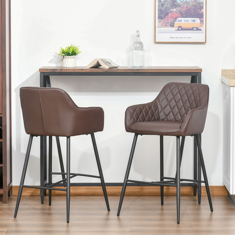 Dray Upholstered Counter Stool with Metal Frame