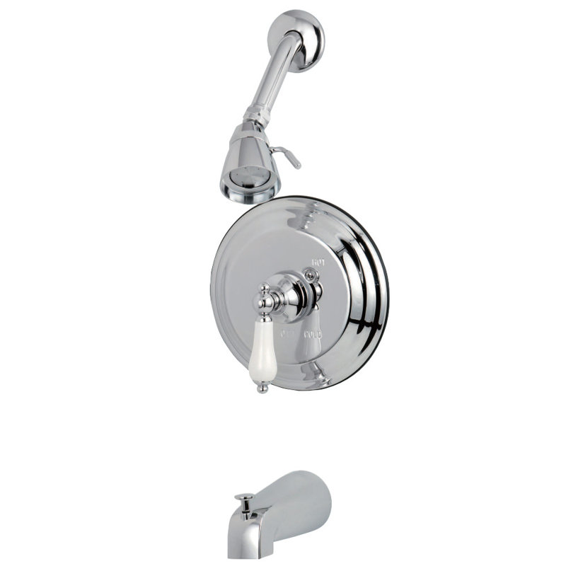 Robinet de baignoire et douche à pression équilibrée Kingston, 7, Chrome poli