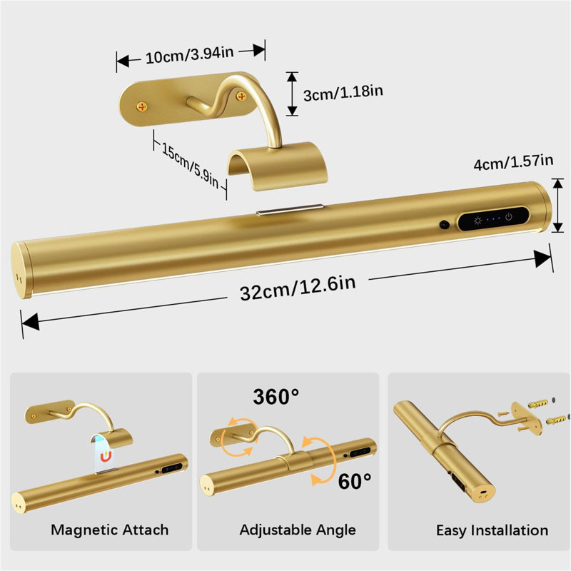 Atkisson LED Armed Sconce, Gold