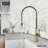 Livingston 24" H 1-handle DockLock™ Pull-Down 2-Function Sprayer Kitchen Faucet-100097128