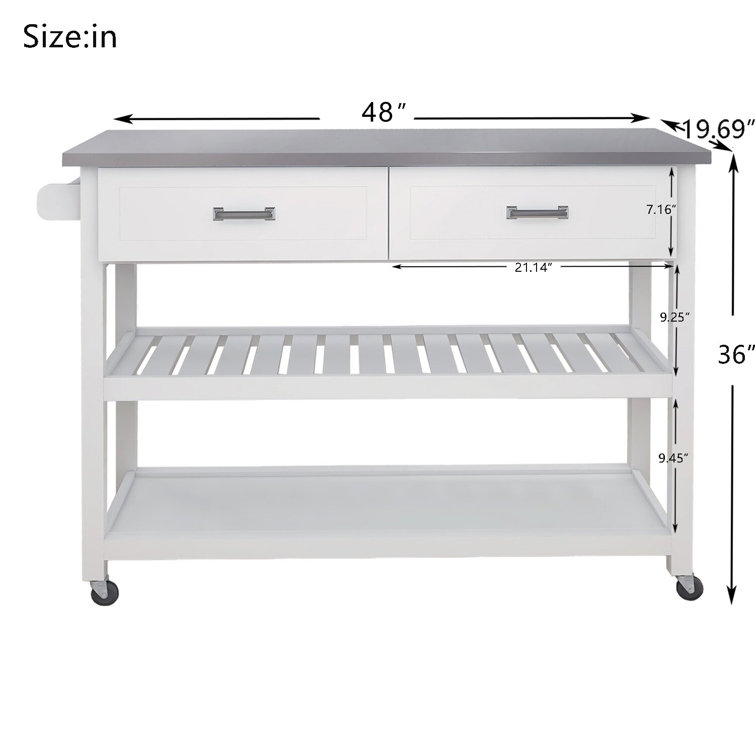 Red Barrel Studio® VicenniaKitchen Island on Wheels - Portable Kitchen Cart