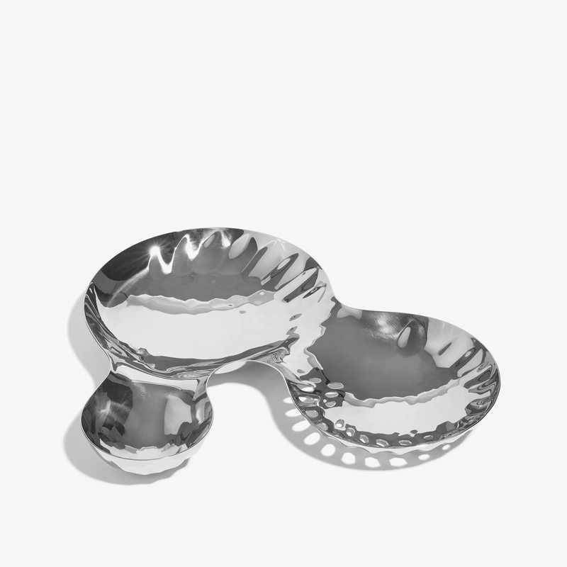 Cell Bowl, Black, Silver Stainless Steel
