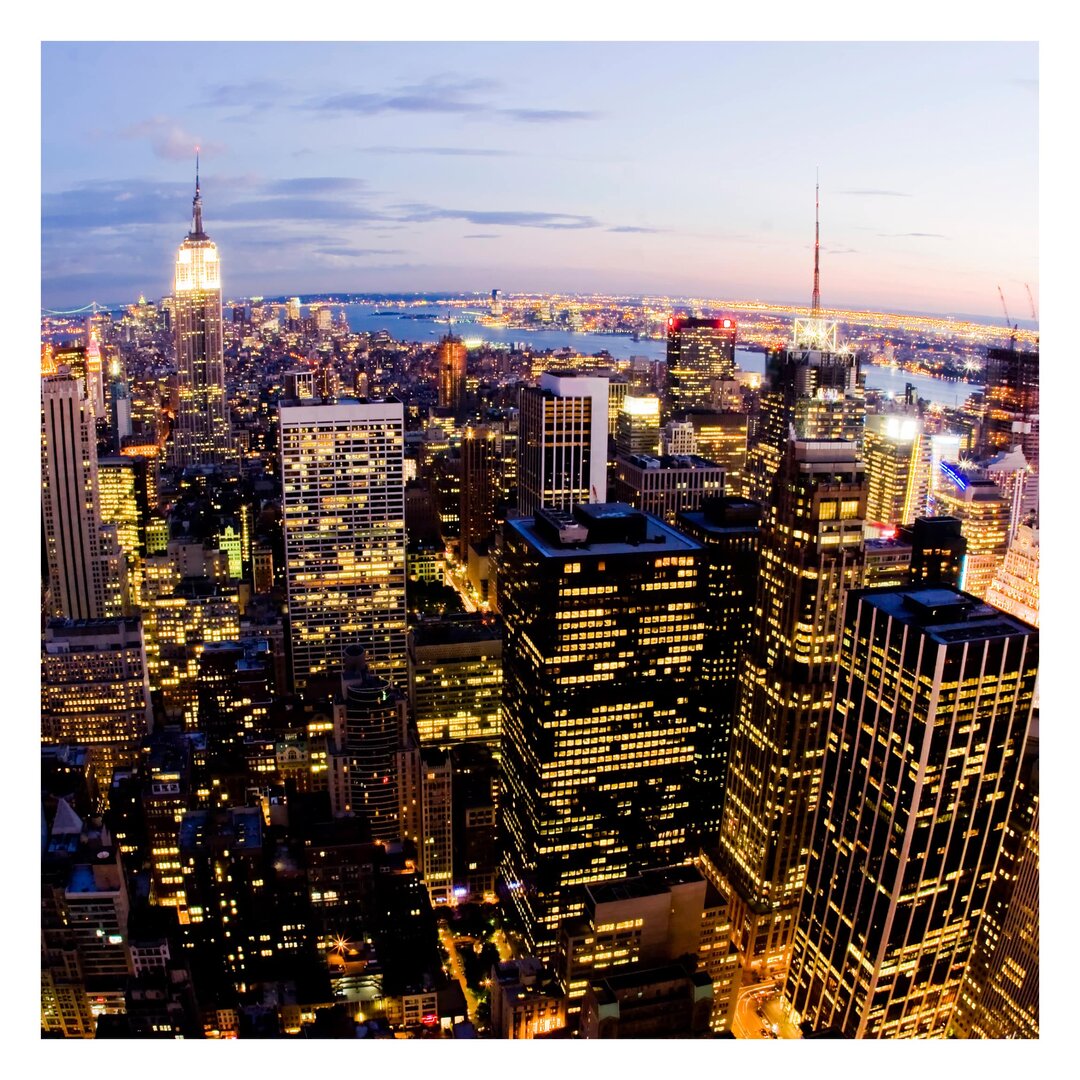 Matt Fototapete New York Skyline bei Nacht 1,92 m x 192 cm