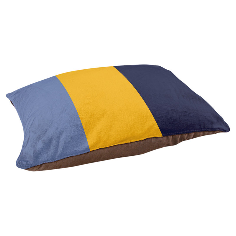 Pet Bed, Medium (18" L x 28" W), Basketball Blue/Basketball Yellow/Basketball Navy