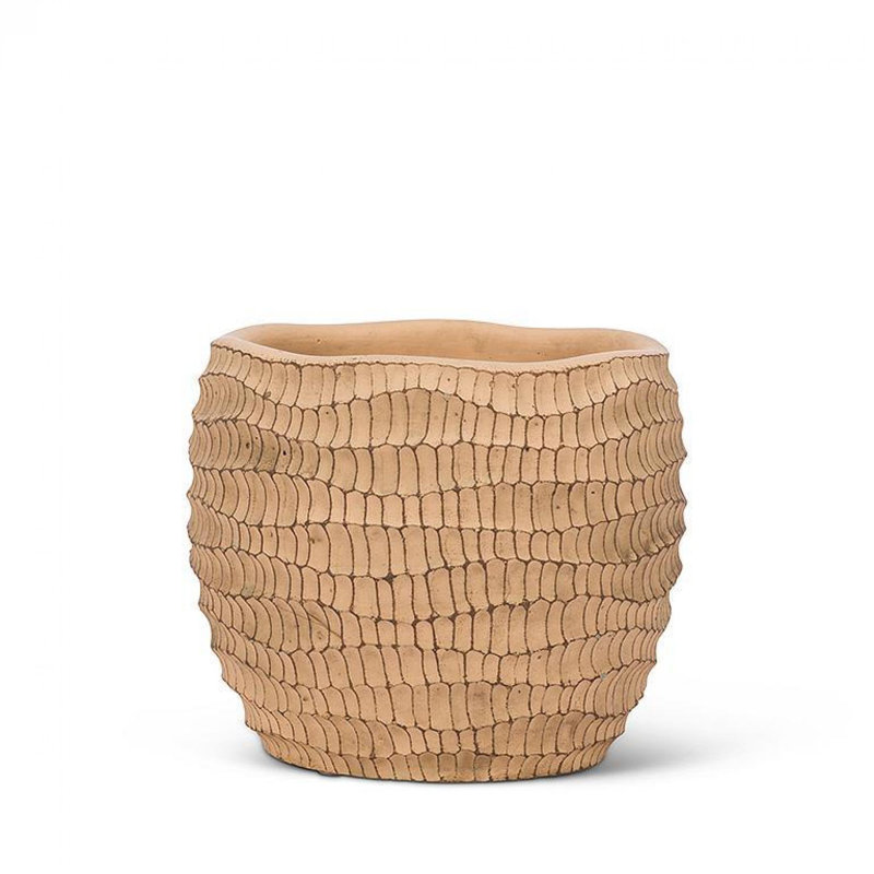 Pot de fleurs rond en terre cuite, H 4 po x l 4,5 po x P 4,5 po