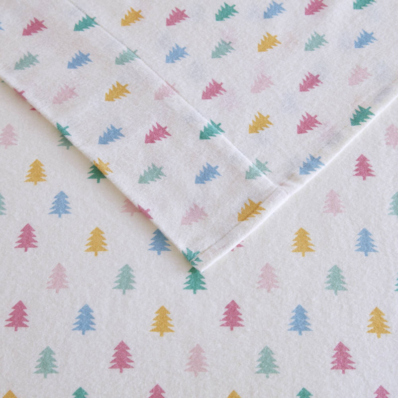 Soft 100% Cotton Flannel Sheets And Sheet Sets, Tree Block Design For Cozy Comfort