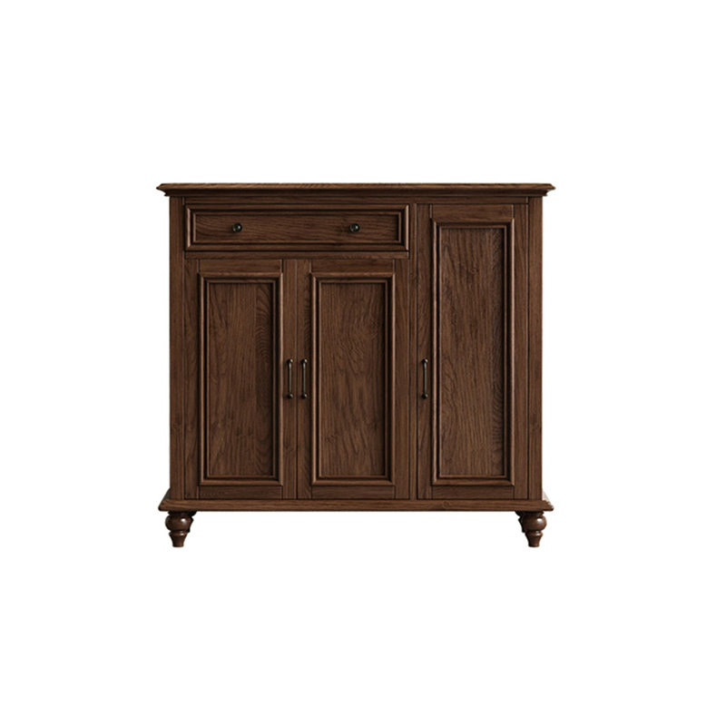 19 Pair Solid Wood Shoe Storage Cabinet, Light Walnut