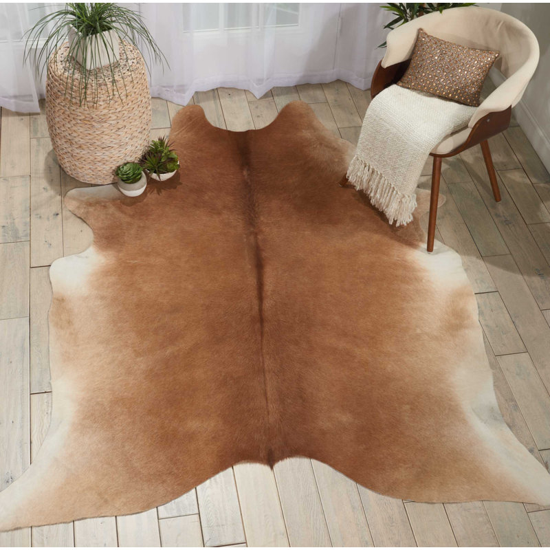 Tapis en cuir brun