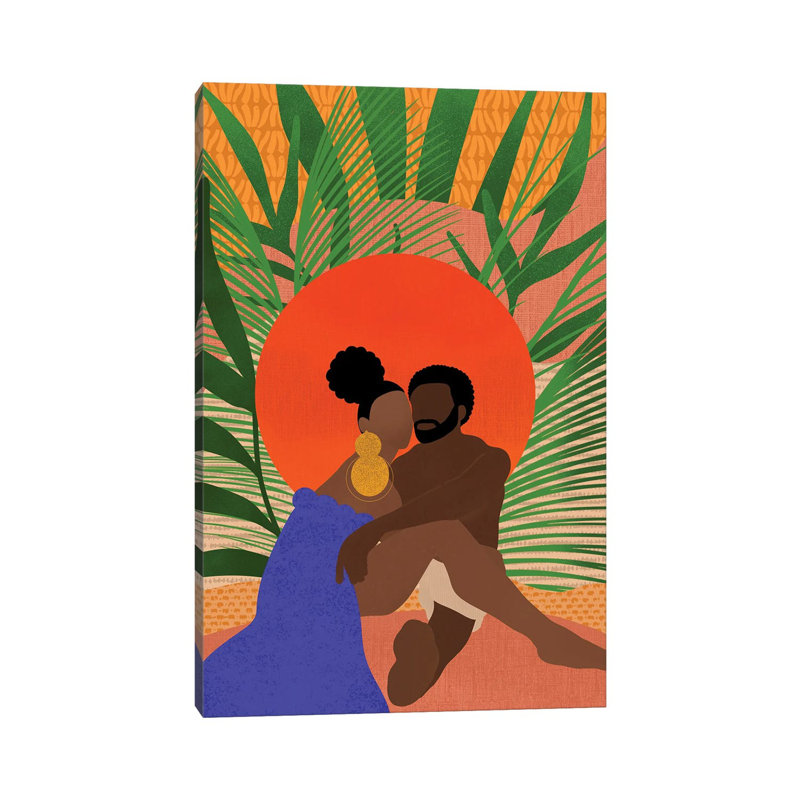 Black Couple - Print on Canvas, Wrapped Canvas, 30.48 cm H x 45.72 cm W