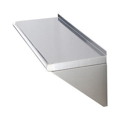 12" x 36" Stainless Steel Shelf, Wall Mounted Floating Shelving with Brackets, 250 lbs Load Capacity Commercial Shelves, Heavy Duty Storage Rack for Restaurant, Kitchen, Bar, Home, and Hotel