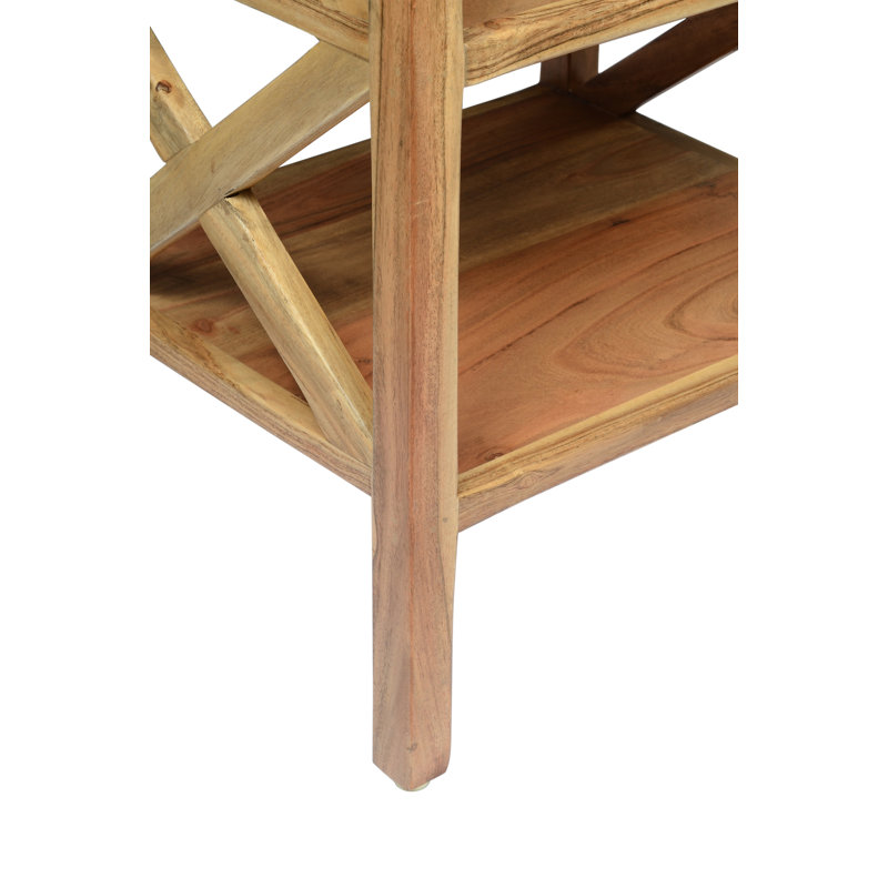 Yosaira Solid Wood End Table, Natural