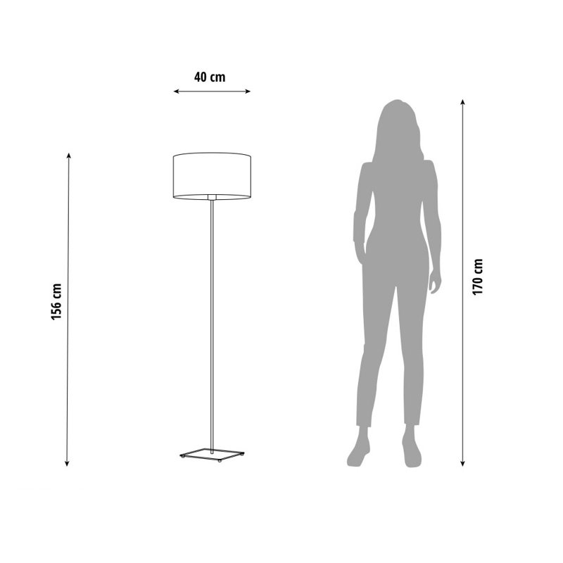 156cm Traditional Floor Lamp, Gold