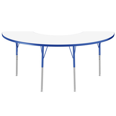 Half Moon Dry-Erase Activity Table with Adjustable Legs - White/Black