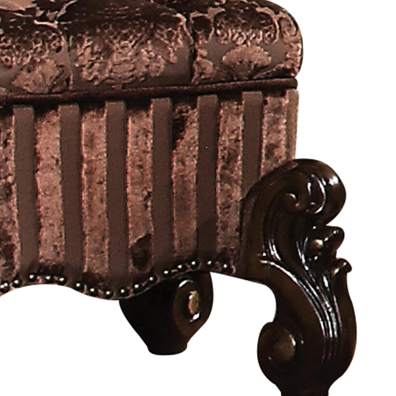 Tabouret de coiffeuse en cerisier avec assise et garniture capitonnée en résine
