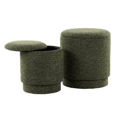 Dark Fabric Featuring Removable Lids For Storage, Foam Padding Comfort, Contemporary Styling, Two Ottomans Included, 250 Lbs Weight Limit, No Assembly Needed, Indoor Use Only, 14.16 In Product Depth