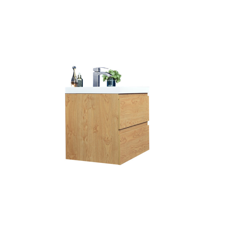 Base de meuble-lavabo simple 23,5 po mural seulement, Chêne anglais