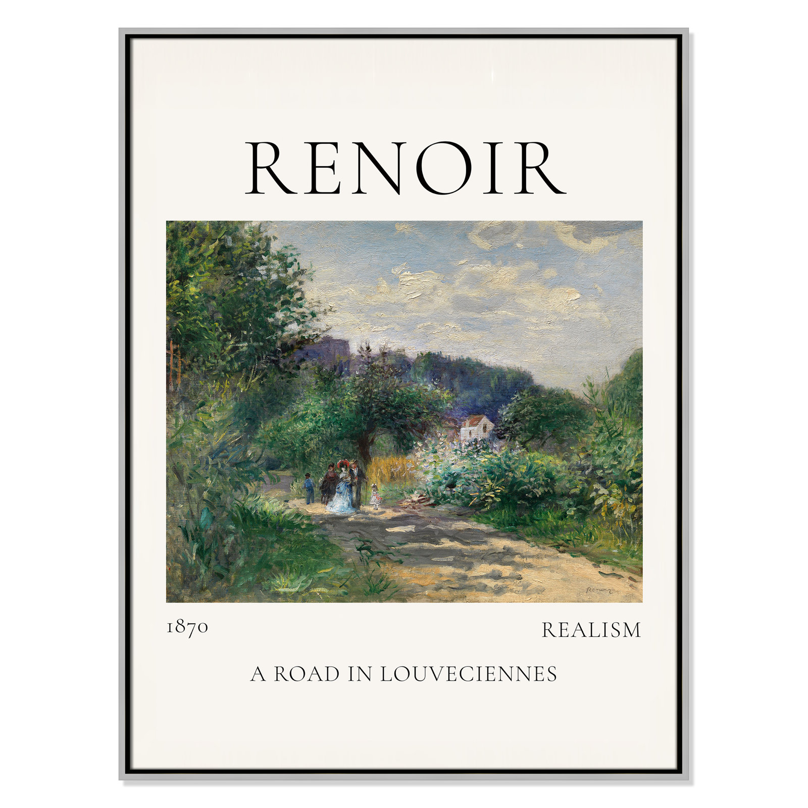 Old Masters Collection "A Road in Louveciennes" Print, No, 41.5" H x 31.5" W x 2" D, Silver Floater Frame