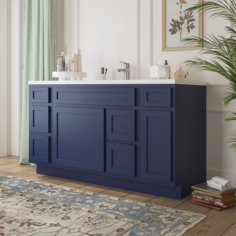 Base de meuble-lavabo simple 60 po seulement, Bleu