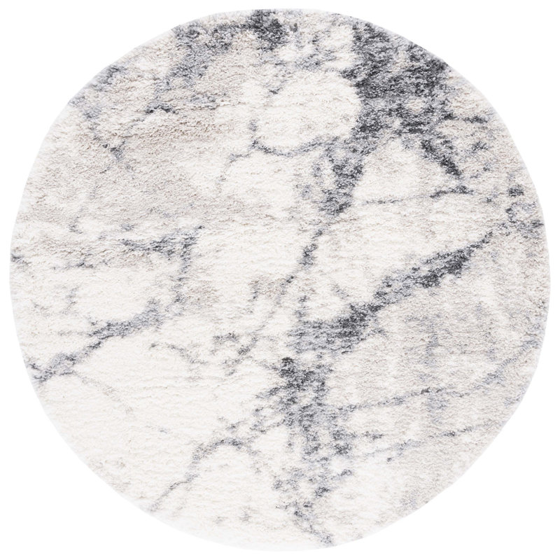 Tapis ivoire / gris Fontana 834, Rond 6 pi 7 po