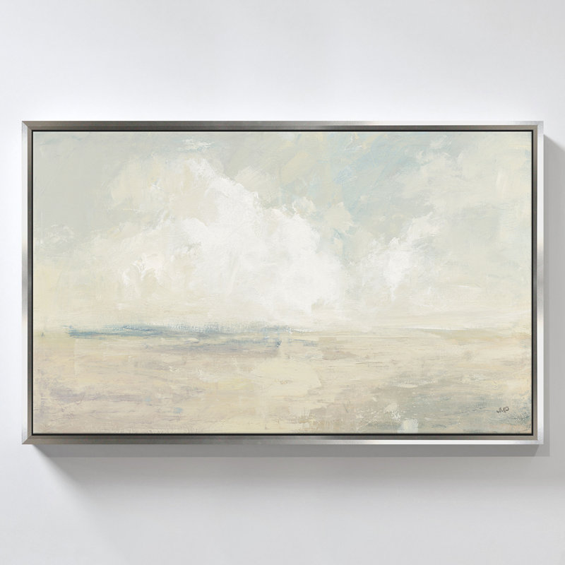« Sky and Sand » de Julia Purinton – Impression sur toile dans un cadre flottant argenté, H 21,5 po x l 33,5 po