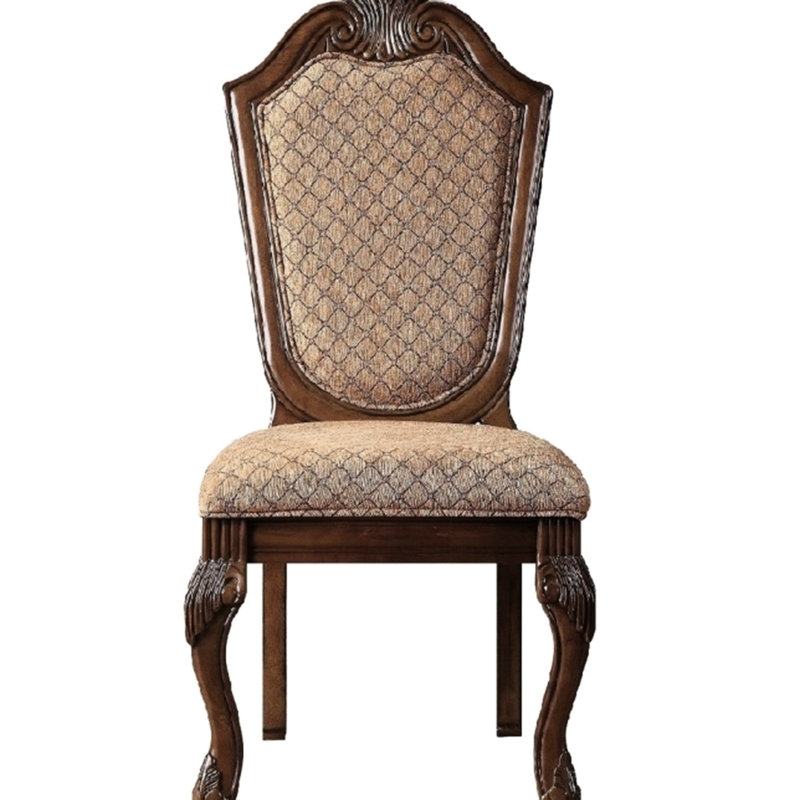 Chaise d'appoint De (2) - Détails de résine de finition cerisier rembourrée, profondeur de produit de 28 po, rembourrage en mousse, capacité de 220 lb
