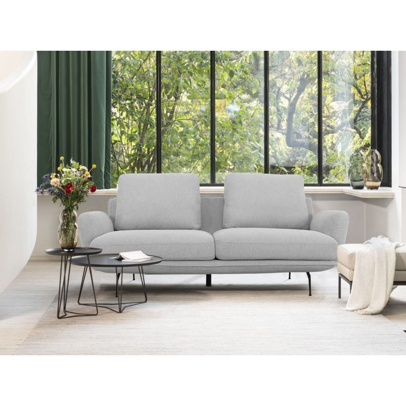 Skagen - Canapé en tissu, 100% polyester gris clair