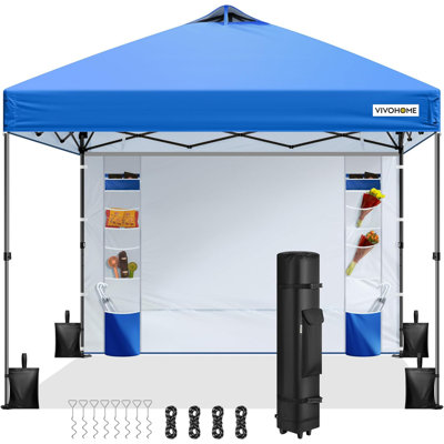 8x8ft Pop Up Canopy Tent with Detachable Sidewall