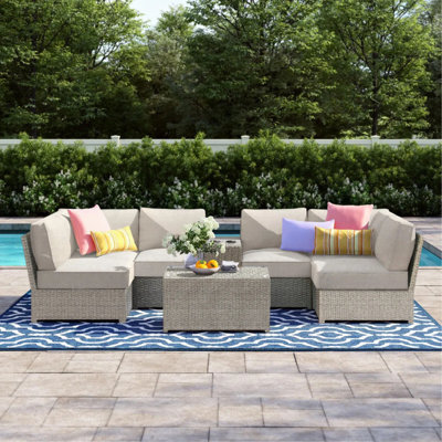 4-Person Outdoor Sofa Set – Pre-Assembled & Cushion Included