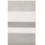 Tapis rayé en polypropylène tissé à la machine en ivoire / gris Moindou-1233433019