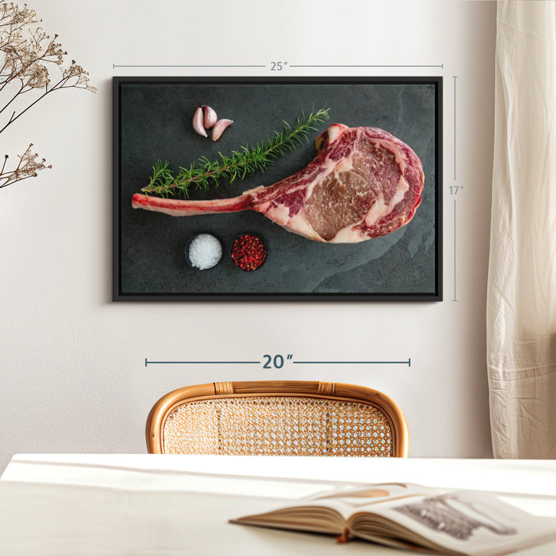 "Impression sur toile de steak brut Tomahawk", H 17 po x l 25 po