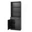 Armoire de rangement pour salle de bain, armoire avec deux portes et tiroirs, tablette réglable, tablette ouverte à trois couches, panneau de fibres à densité moyenne-2097967412