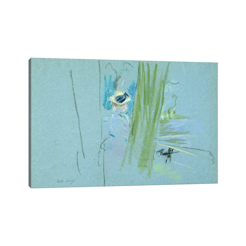 Woman Fishing At A Lake, 1885 by Berthe Morisot - Wrapped Canvas Painting, 101.6 cm H x 66.04 cm W