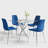 Square Glass Dining Table Set for 4, 36" Tempered Glass Top and 4 Velvet Upholstered Dining Chairs-1401760456-1401760470