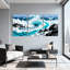 «Nautical & Beach Ocean Waves Crashing Against Geometric Icebergs», ensemble de 3 impressions d'art sur toile-547483363