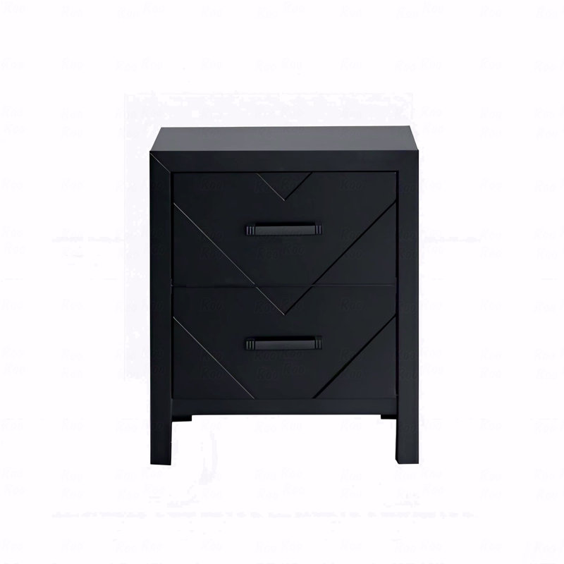 Morris  2 Drawer Nightstand Black, Black