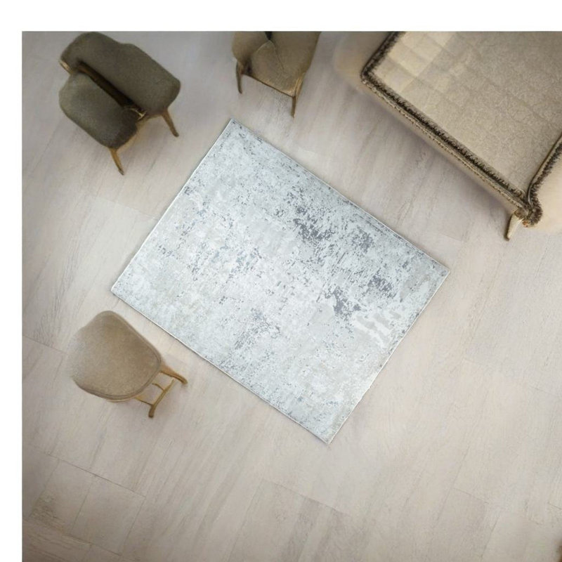 Tapis contemporain gris à texture délavée 8 x 10 po