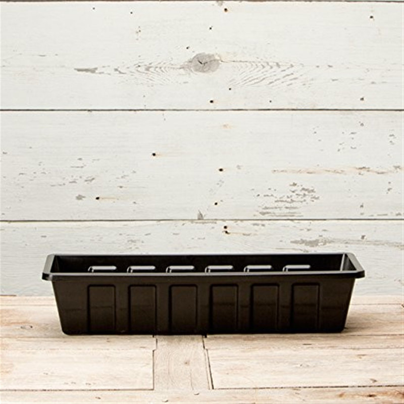 Kermina Planter Box, 5" H x 30" W x 8" D, Black